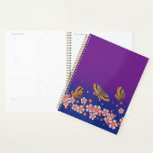 Japanse Butterflies Amid Sakura Blossom Paars Planner (Display)