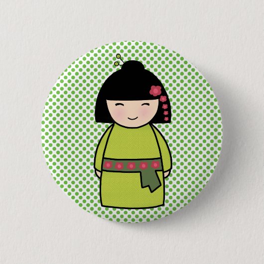 Japanse Button Kokeshi Doll (Voorkant)