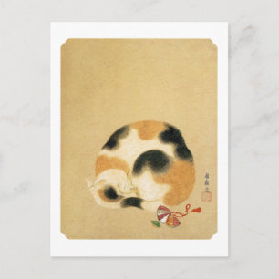 Japanse Calico-kat, Hanabusa Itchō Briefkaart