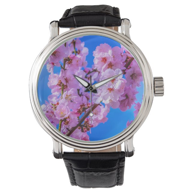 Japanse Cherry Blossom 13 Horloge (Voorkant)