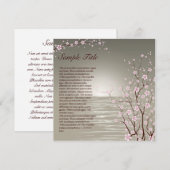 Japanse Cherry Blossom Invitation 01 Kaart (Voorkant / Achterkant)