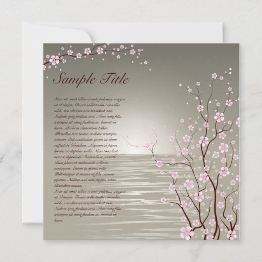 Japanse Cherry Blossom Invitation 01 Kaart (Voorkant)