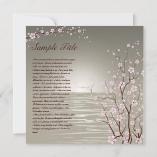 Japanse Cherry Blossom Invitation 01 Kaart