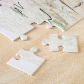 Japanse Cherry Blossom Waterverf Jigzaag Puzzle Legpuzzel (Zijkant)