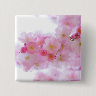 Japanse Cherry Tree Blossom Vierkante Button 5,1 Cm