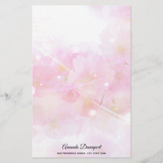 Japanse Cherry Tree met Pastel Pink Blossom Briefpapier (Voorkant)