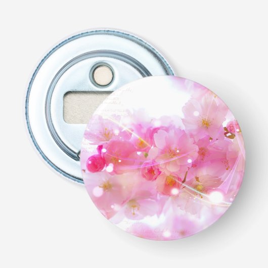 Japanse Cherry Tree met Pastel Pink Blossom Button Flesopener (Voorkant)