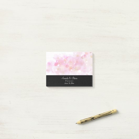 Japanse Cherry Tree met Pastel Pink Blossom Post-it® Notes (Op bureau)