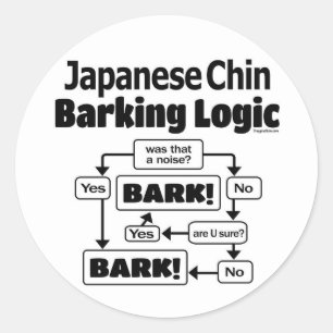 Japanse Chin Barking Logic Ronde Sticker