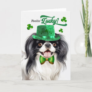 Japanse Chin Dog Lucky St Patrick's Day Feestdagen Kaart