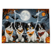 Japanse Chin Halloween Spooky Groot Cadeauzakje (Voorkant)