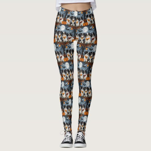 Japanse Chin Halloween Spooky Leggings (Voorkant)