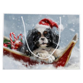 Japanse Chin Hond Kerstmis Feest Groot Cadeauzakje (Achterkant)