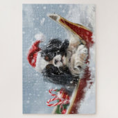 Japanse Chin Hond Kerstmis Feest Legpuzzel (Verticaal)