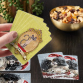 Japanse Chin Hond Kerstmis Feest Pokerkaarten (Insitu)