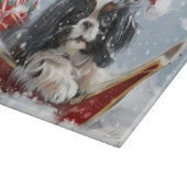 Japanse Chin Hond Kerstmis Feest Snijplank (Hoek)