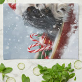 Japanse Chin Hond Kerstmis Feest Theedoek (Gevouwen)