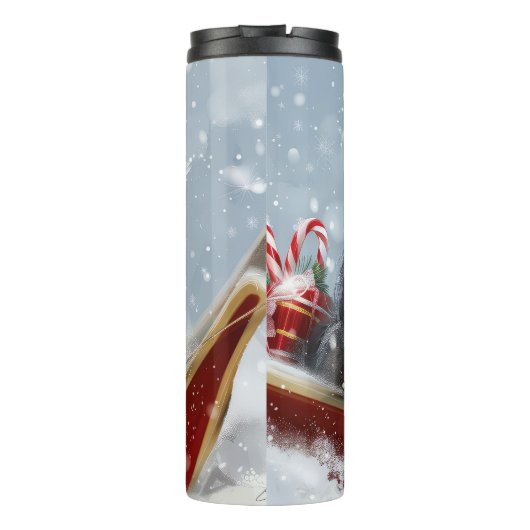 Japanse Chin Hond Kerstmis Feest Thermosbeker (Achterkant)