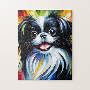 Japanse Chin Hond Portret Acryl Kunstprint Hond Legpuzzel
