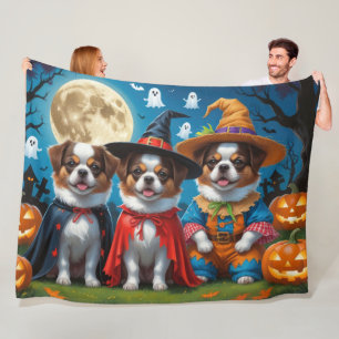 Japanse Chin Honden Pompoen Halloween Grappig Fleece Deken