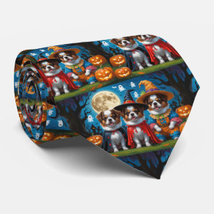 Japanse Chin Honden Pompoen Halloween Grappig Stropdas