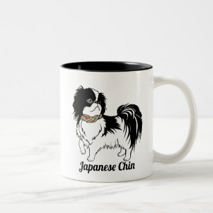 Japanse Chin Jouw tekst Tweekleurige Koffiemok