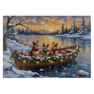 Japanse Chin Kerstboot Vakantie Snijplank