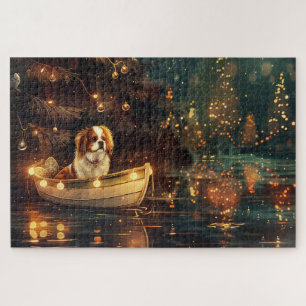 Japanse Chin Kerstmis Feestelijke Reis Legpuzzel
