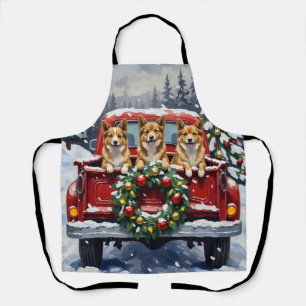 Japanse Chin Kerstmis Rode Truck Vakantie Schort
