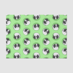 Japanse Chin Puppy Schilderen Originele Pet Dog Ar Tissuepapier