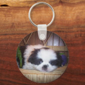 Japanse Chin Puppy Sleutelhanger (Voorkant)