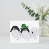 Japanse Chin St. Patrick's Day Briefkaart (Staand voorkant)