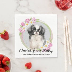 Japanse Chin Trouwservetten Met Honden Foto Servet