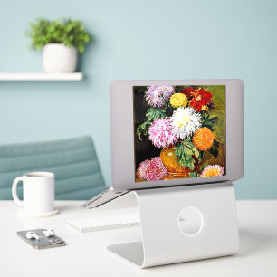 Japanse Chrysanthemums, beroemd schilderij, Sticker
