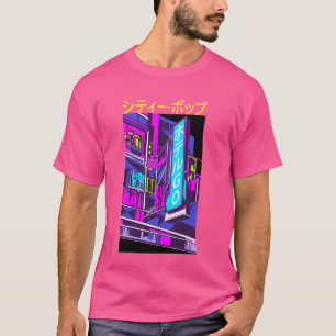 Japanse City Pop 70s 80s Vaporwave Stad Tokio Aes T-shirt