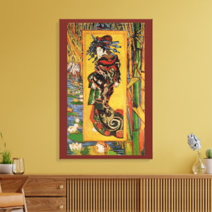 Japanse courtisane Oiran door Vincent van Gogh Canvas Afdruk
