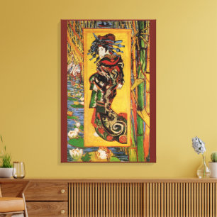 Japanse courtisane Oiran door Vincent van Gogh Canvas Afdruk