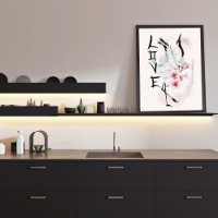 Japanse Crane Sakura Cherry Blossom Elegant Love