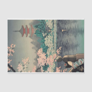 Japanse dame bij Lake Tissuepapier