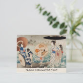  japanse dames met paraplu briefkaart (Staand voorkant)