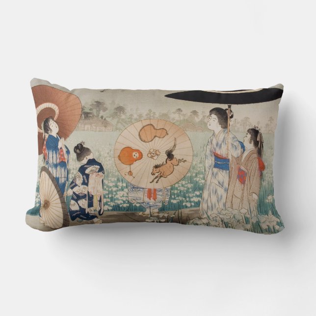  japanse dames met paraplu kussen (Voorkant)