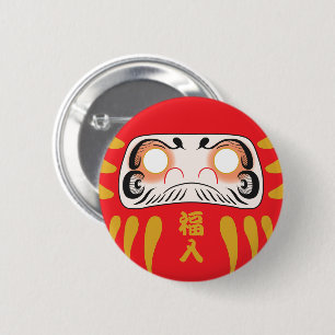 Japanse Daruma (No Eyes) Button Pin