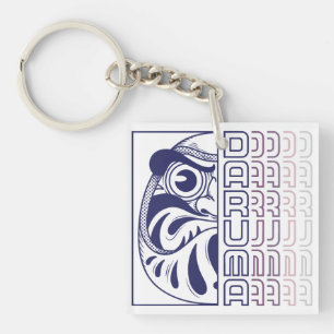 Japanse Daruma-popillustratie Sleutelhanger