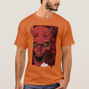 Japanse demon art gezicht Skull duivel oni harajuk T-shirt
