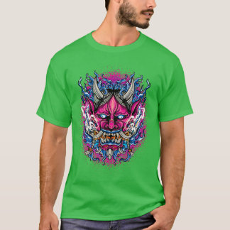 Japanse Demon Gezichtsmasker Oni Duivel Oni Haraju T-shirt