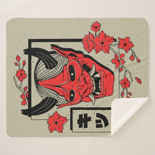 Japanse demon sherpa deken (Voorkant (horizontaal))
