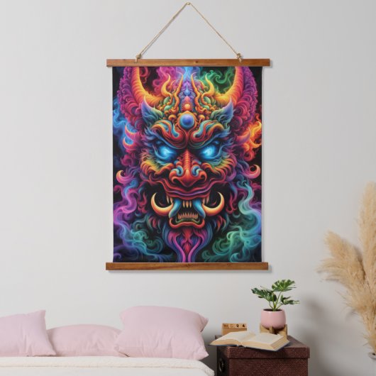 Japanse Demon Wandtapijt Hangend Wandkleed (Slaapkamer)