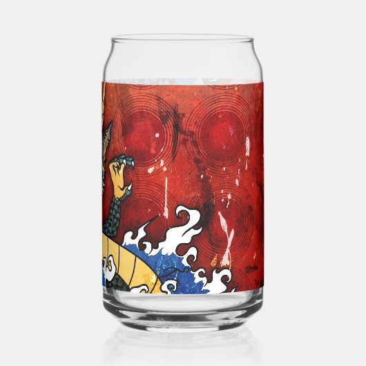 Japanse draak blikvorm glas (Achterkant)