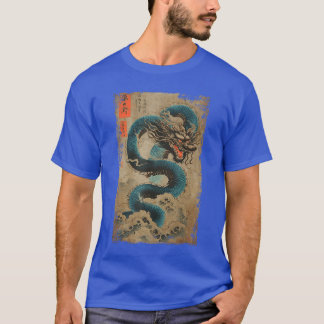 Japanse Draak en de Grote Golf voor Kanagawa Hout T-shirt