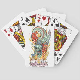 Japanse Draak en Lotusbloem Pokerkaarten